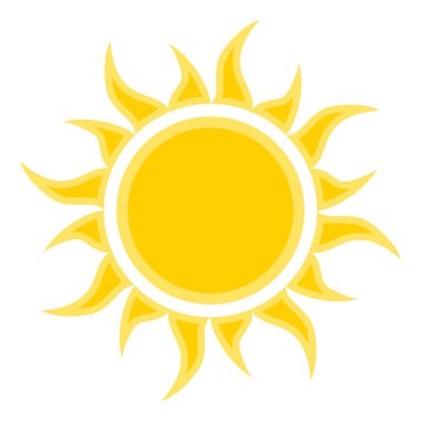 düz güneş simgesi simgesi. Vektör çizim tasarım için