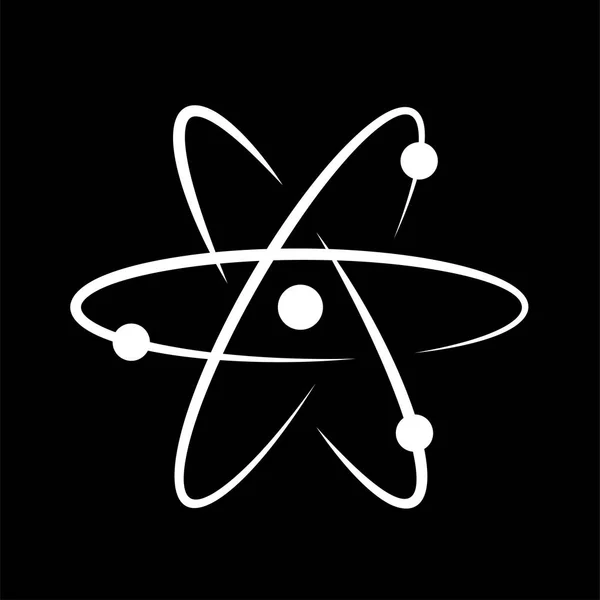 Icône de signe atome. Symbole scientifique isolé pour le design — Image vectorielle