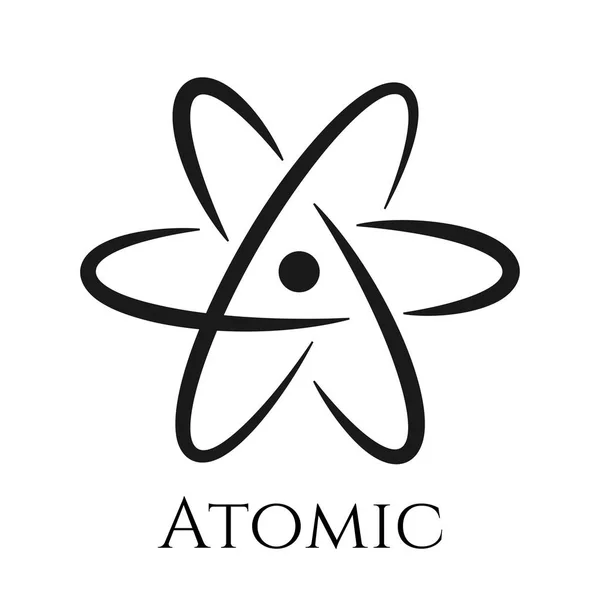 Icône de signe atome. Symbole scientifique isolé pour le design — Image vectorielle