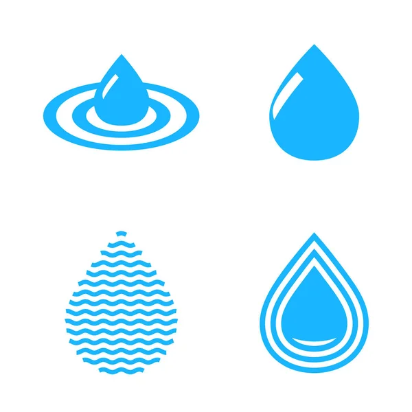 Abstract blue water drop symbols set. Vector creative concept icons. — Stock Vector