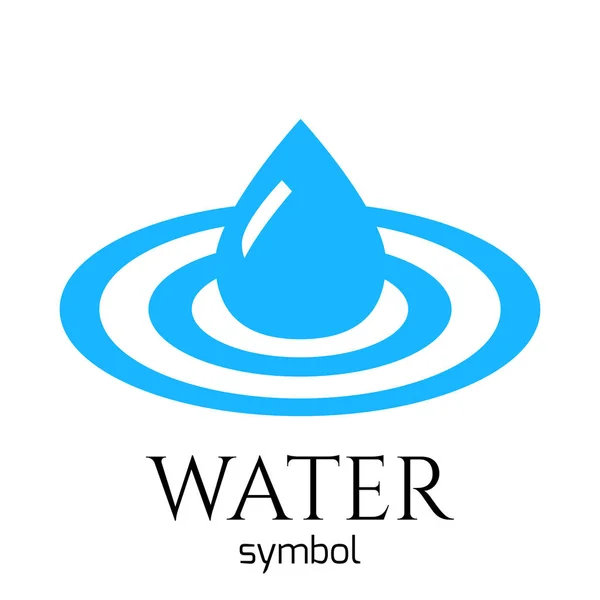 Abstract blue water drop symbol. Vector creative concept icon. — Stock Vector