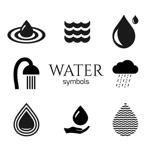 Set di simboli astratti goccia d'acqua. Icone concettuali creative vettoriali . — Vettoriale Stock