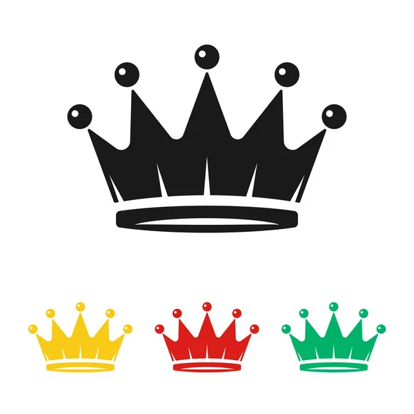 Couronne icône en différentes couleurs isolées sur fond blanc. Symbole royal pour la conception de votre site Web, logo, application, interface utilisateur. Illustration vectorielle — Image vectorielle