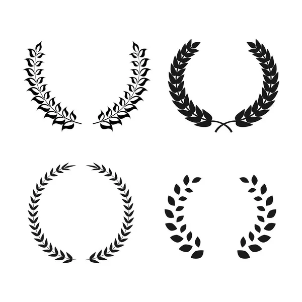 Laurel Wreaths Conjunto de vetores. Símbolo do vencedor para design —  Vetores de Stock