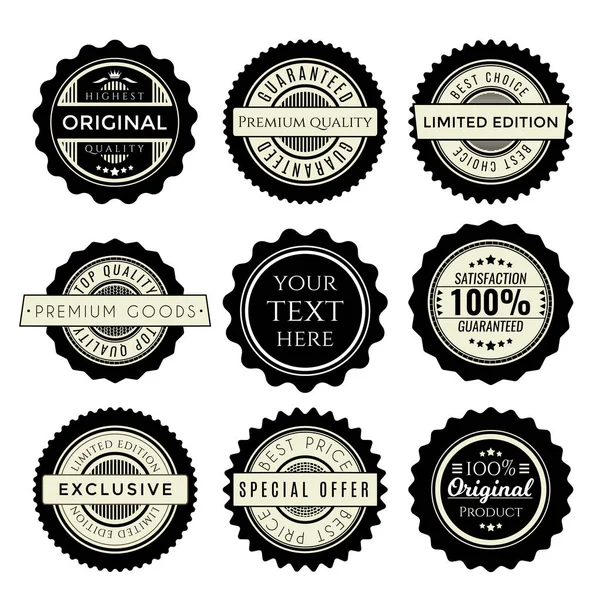 Set de insignias vintage. Colección de elementos de diseño premium para productos comerciales. Edición limitada, oferta especial, original — Vector de stock
