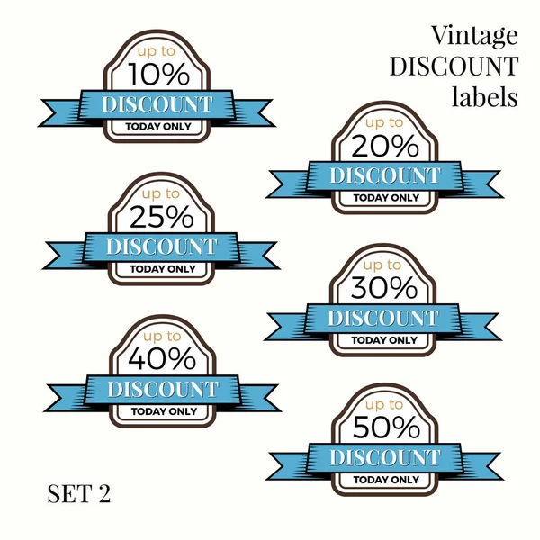 Kollektion von Retro Grunge Sale Labels. Vektor-Abzeichen gesetzt. — Stockvektor