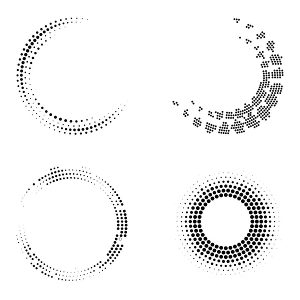 一组圆形半色调框架。抽象矢量设计元素 — 图库矢量图片