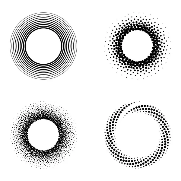 一组圆形半色调框架。抽象矢量设计元素 — 图库矢量图片