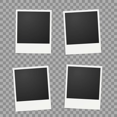 Şablon için fotoğraf, Polaroid çerçeve tasarımı için vektör