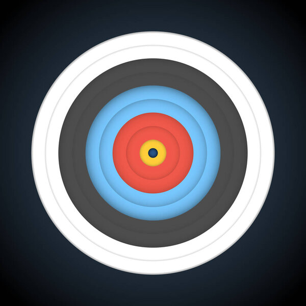 Target for archery on dark background. Vector illustration