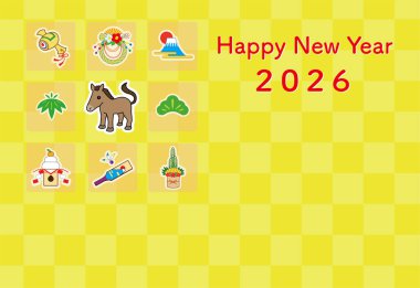 Yeni Yıl kartı 2026 (At Yılı)