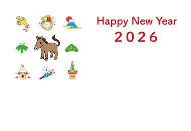 Yeni Yıl kartı 2026 (At Yılı)