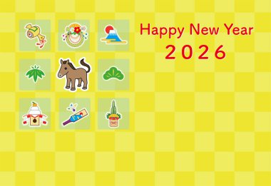 Yeni Yıl kartı 2026 (At Yılı)