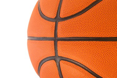 Beyaz bir arka plan üzerinde izole basketbol yarısı