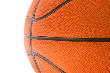 Beyaz bir arka plan üzerinde izole basketbol yarısı