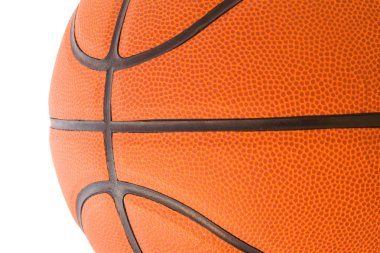 Beyaz bir arka plan üzerinde izole basketbol yarısı