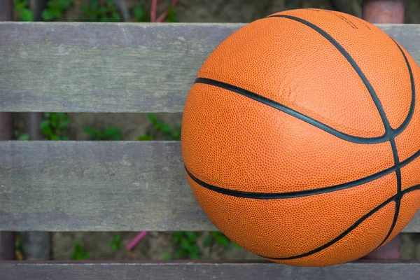 Basketbal Hout Voor Achtergrond — Stockfoto