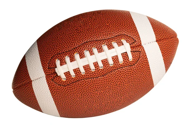 Leather American Football White Background Full Ball — Stock Photo, Image