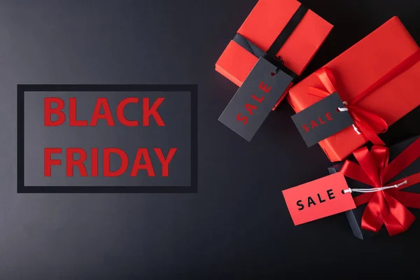 Koncept Prodeje Černého Pátku Značka Red Sale Barva Značky Black — Stock fotografie