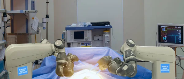 Lékařská Technologie Smart Koncept Pokročilé Stroje Robotické Chirurgie Nemocnici Robotické — Stock fotografie