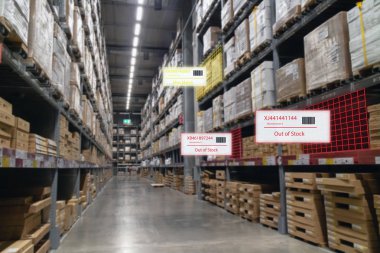 çok fütüristik konsept mağaza perakende akıllı veya perakende verileri göstermek için artırılmış karışık sanal gerçeklik kullanın veya, müşteri ürün satın almak seçerken analiz parça veriyi tut rafa kaldırmak