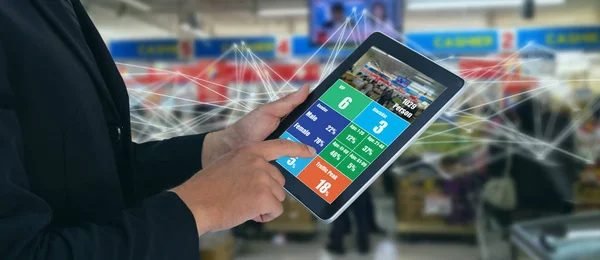 Concepto Aprendizaje Automático Profundo Tienda Comercio Minorista Inteligente Utilizan Tecnología — Foto de Stock