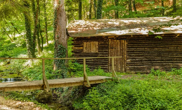 Stary Drewniany Domek Obok Strumienia Sokobanja Serbia Beautiful Natura Krajobraz Zdjęcie Stockowe
