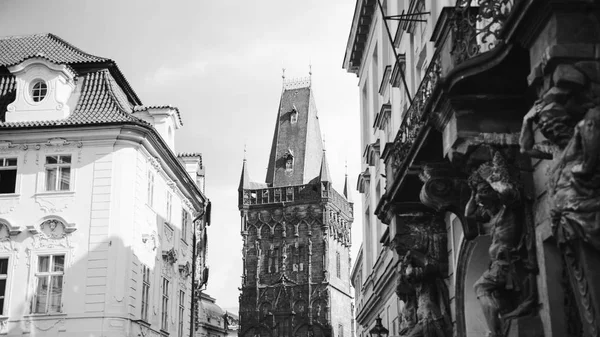 Praga Powder Tower Famoso Turismo República Checa — Foto de Stock