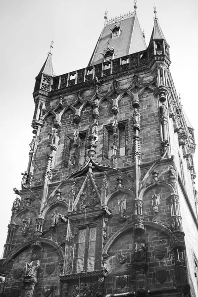 Praga Powder Tower Famoso Turismo República Checa — Foto de Stock