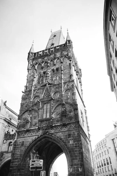 Praga Powder Tower Famoso Turismo República Checa — Foto de Stock