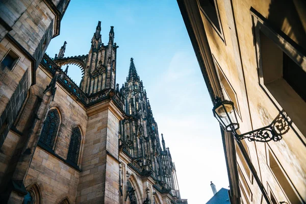 Vitus Cathedral Prag Tjeckien Exteriör Mest Berömda Och Vackra Domkyrka — Stockfoto