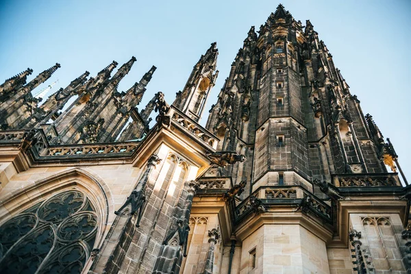 Vitus Cathedral Prag Tjeckien Exteriör Mest Berömda Och Vackra Domkyrka — Stockfoto