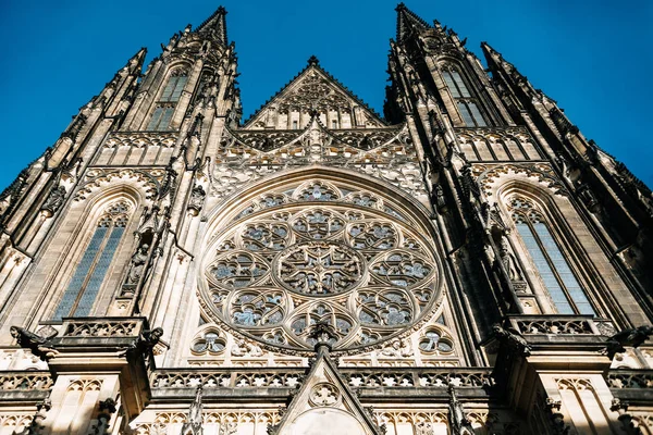 Vitus Cathedral Prag Tjeckien Exteriör Mest Berömda Och Vackra Katedralen — Stockfoto