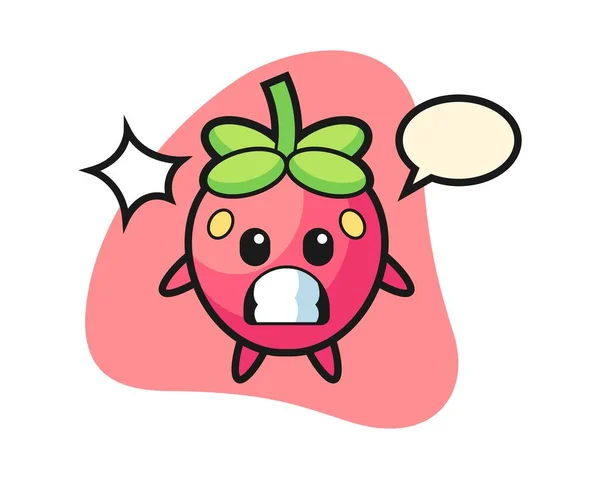 Strawberry Cartoon Sleeping Cute Style Mascot Character — Stock Vector