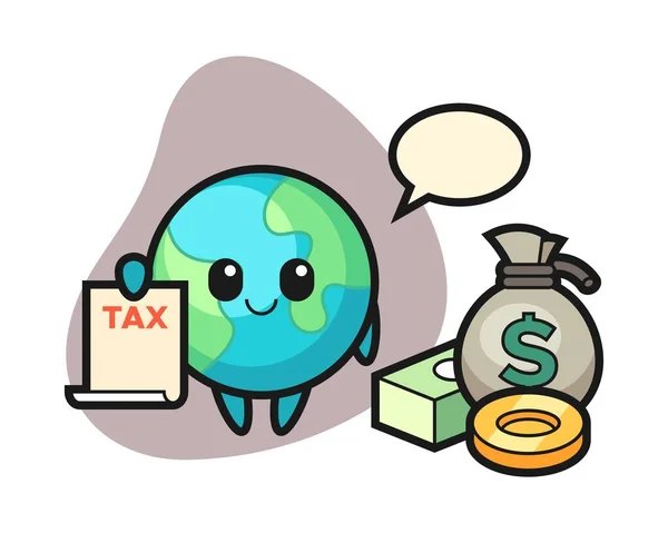 Earth Cartoon Accountant — Stockový vektor