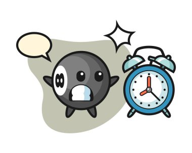 Sekiz top bilardo çizgi filmi dev bir çalar saate şaşırdı.