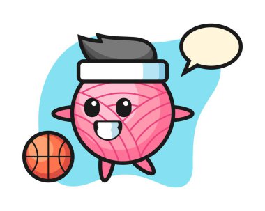 İplik topu çizgi filmi basketbol oynuyor.