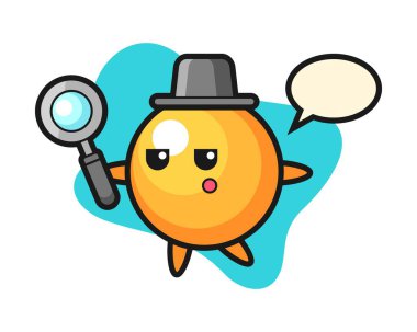 Masa tenisi topu çizgi filmi büyüteçle arıyor.