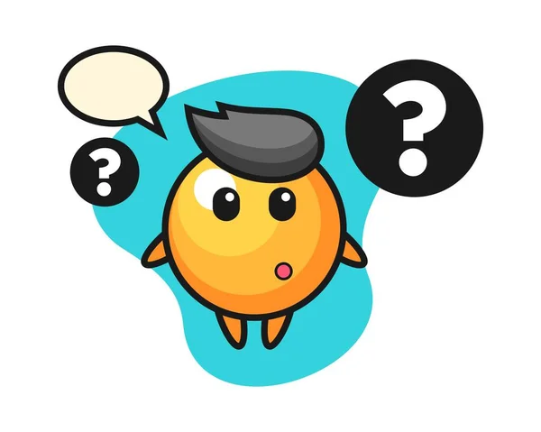 Ping Pong Ball Cartoon Question Mark — Stock Vector