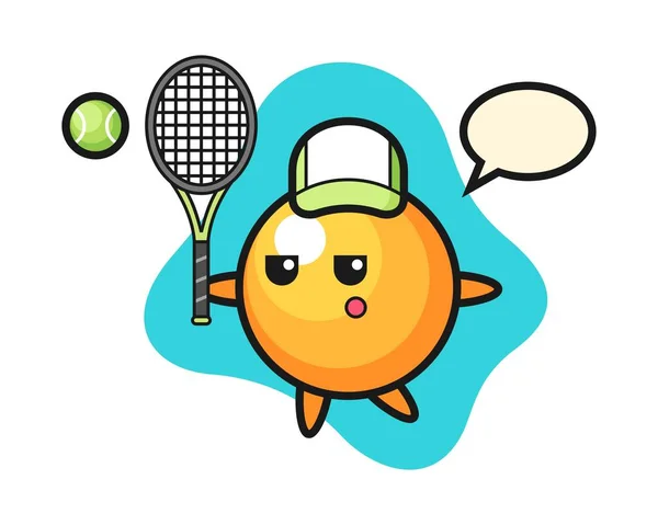 Tenisçi Olarak Pinpon Topu Çizgi Filmi — Stok Vektör