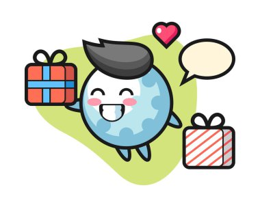 Golf çizgi filmi hediyeyi veriyor.