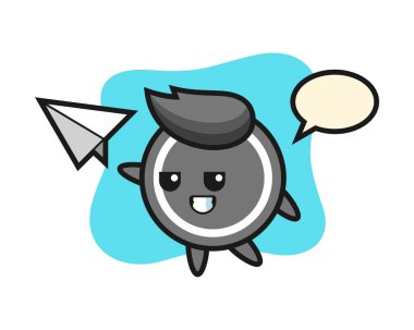 Hokey topu çizgi filmi, kağıt uçak fırlatıyor.