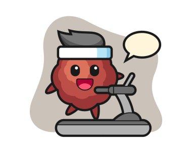 Çizgi film koşu bandında yürüyor