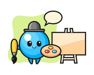 Bir ressam olarak sakız topu karikatürü