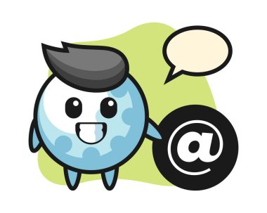 Golf çizgi filmi sembolün yanında duruyor.