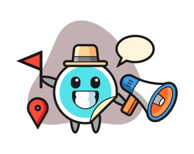 Tur rehberi olarak çıkartma karikatürü