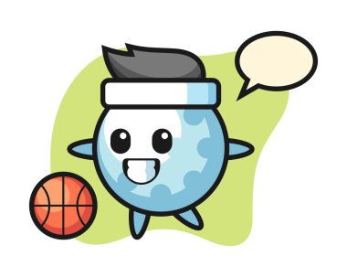 Golf çizgi filmi basketbol oynuyor.