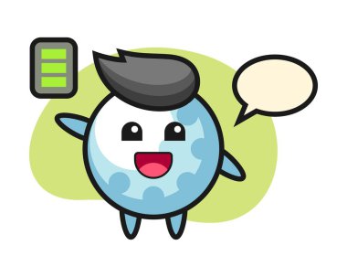 Enerjik jisi olan golf çizgi filmi.