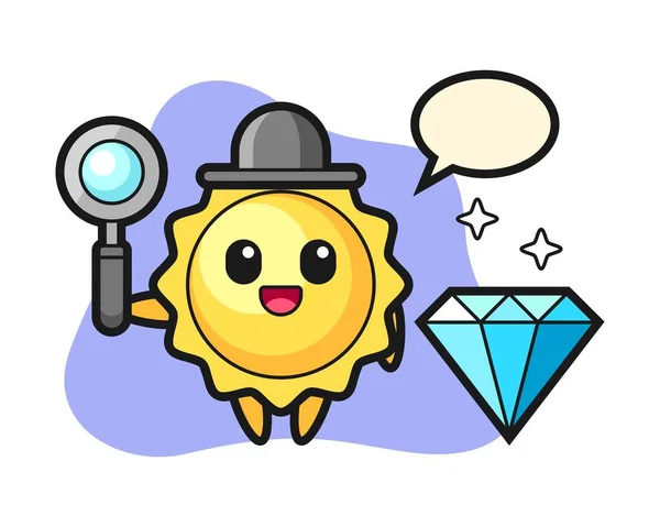 Zonnespotprent Met Diamant — Stockvector