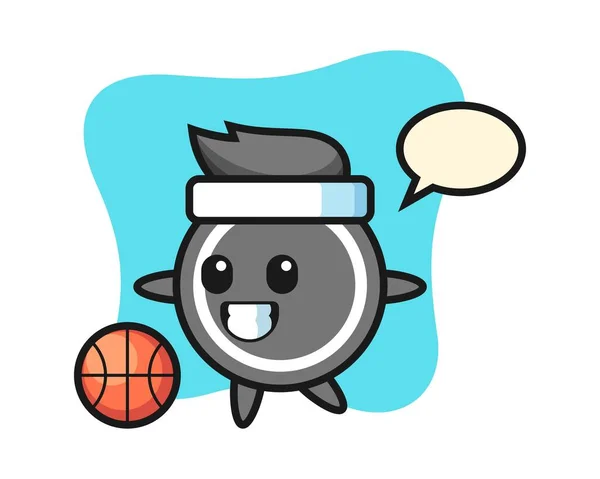 Карикатура Шайбу Играет Баскетбол — стоковый вектор